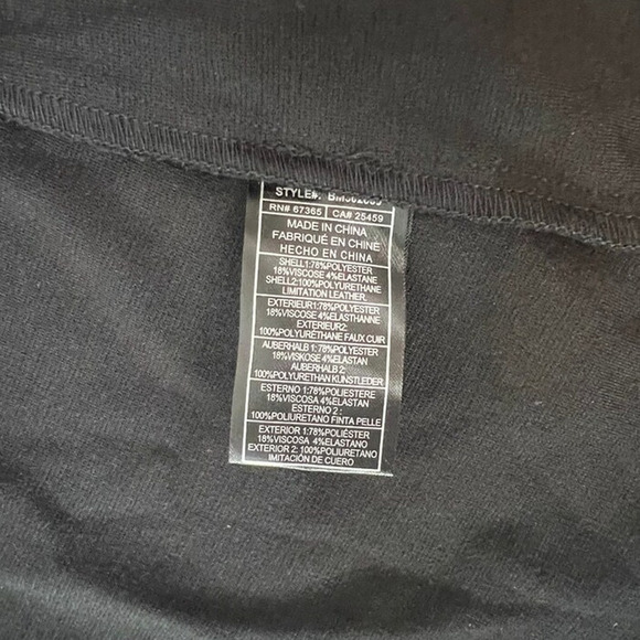 Steve Madden Black Drape Collar Jacket Faux Leather Sleeves NWT S - Picture 7 of 7